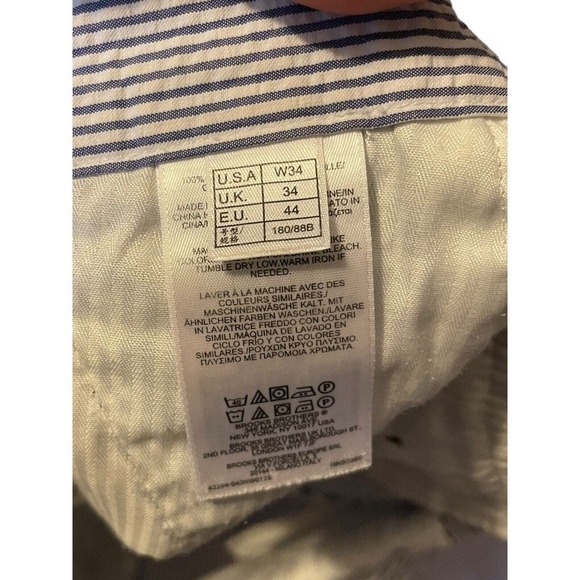 Brooks Brothers Seersucker Striped Blue Shorts Men's Size 34 Cotton - Picture 5 of 7